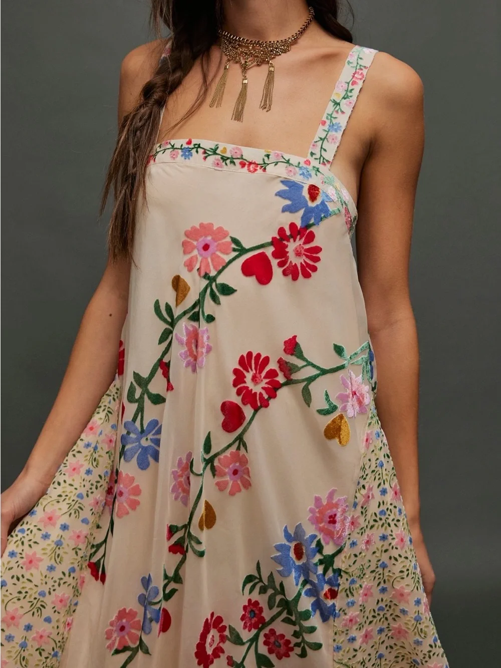 Free People falling petals velvet maxi dress - Picture 2 of 4